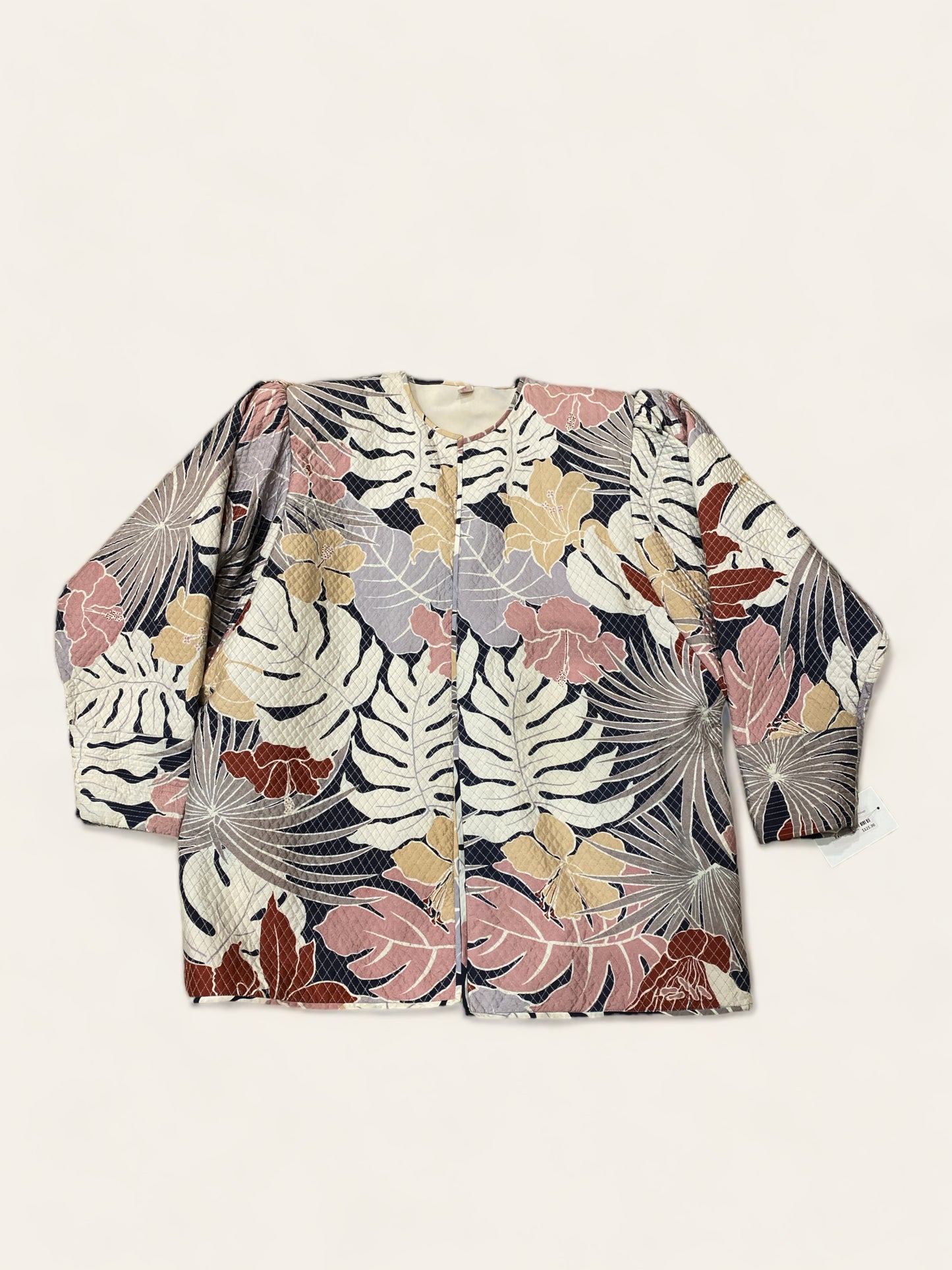 IAMWHATIAM Quilted Tropical Foliage Pointed Jacket
