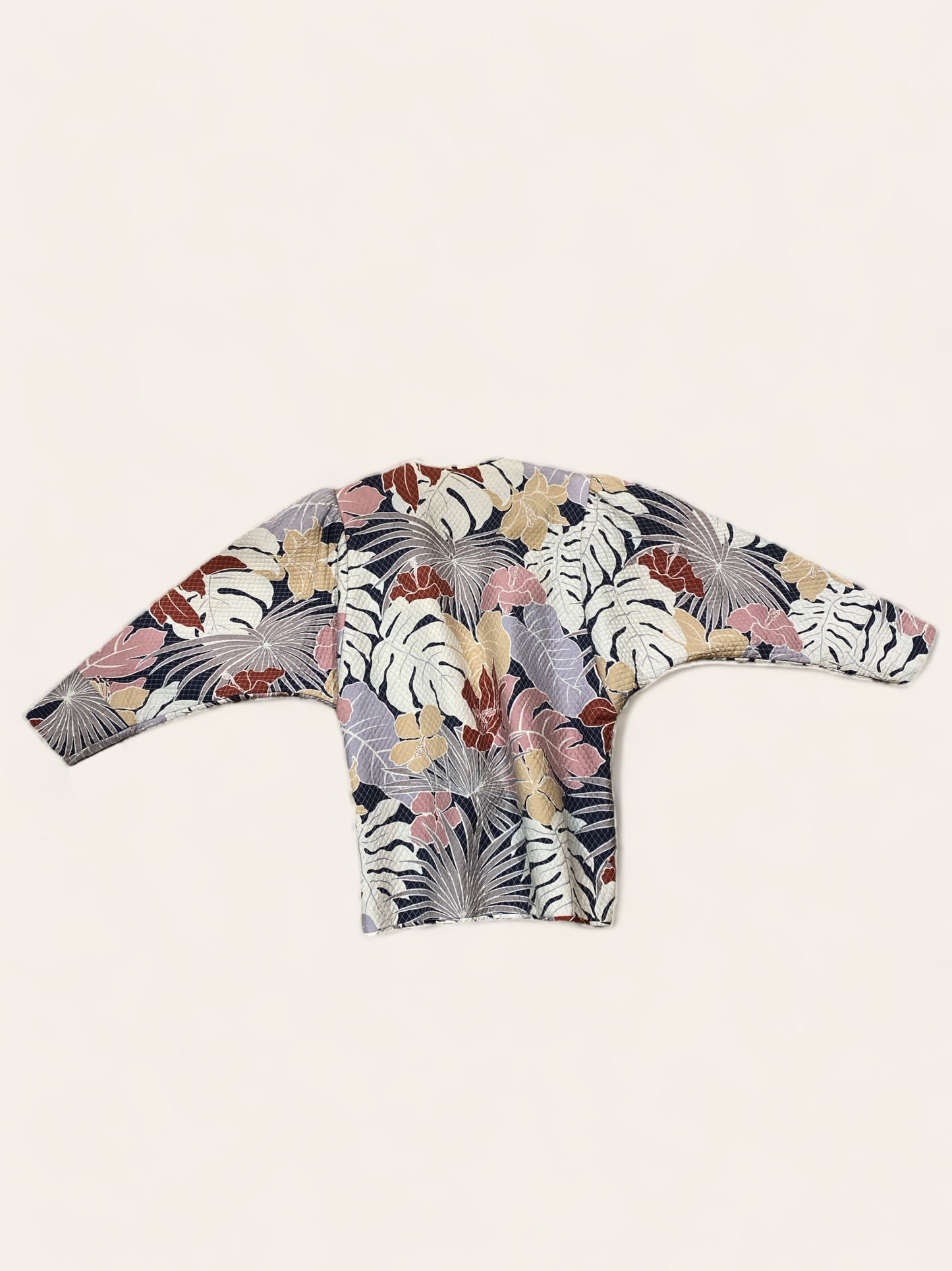 IAMWHATIAM Quilted Tropical Foliage Pointed Jacket