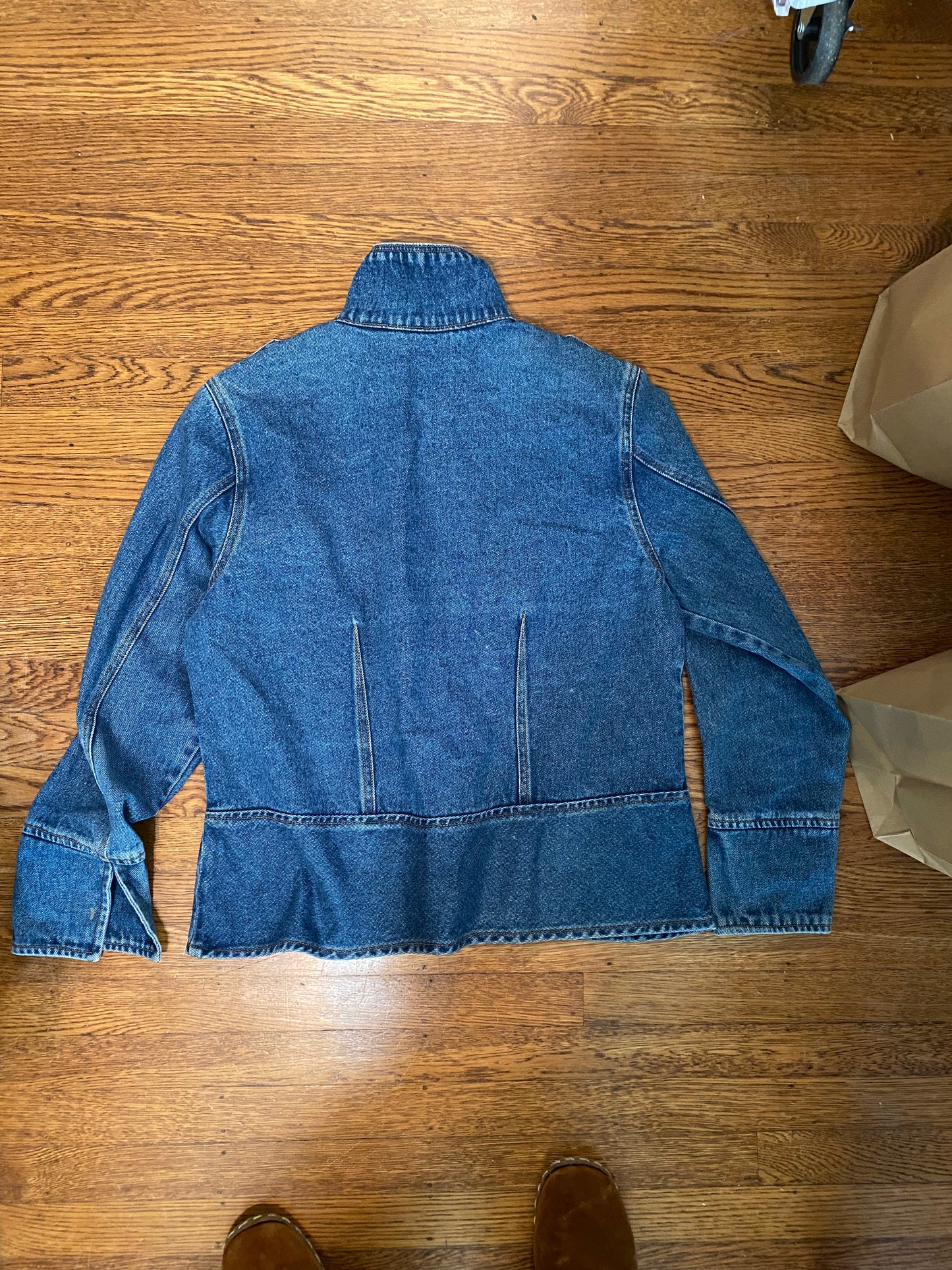 1980s Bill Blass Jeans Denim Jacket w Peplum
