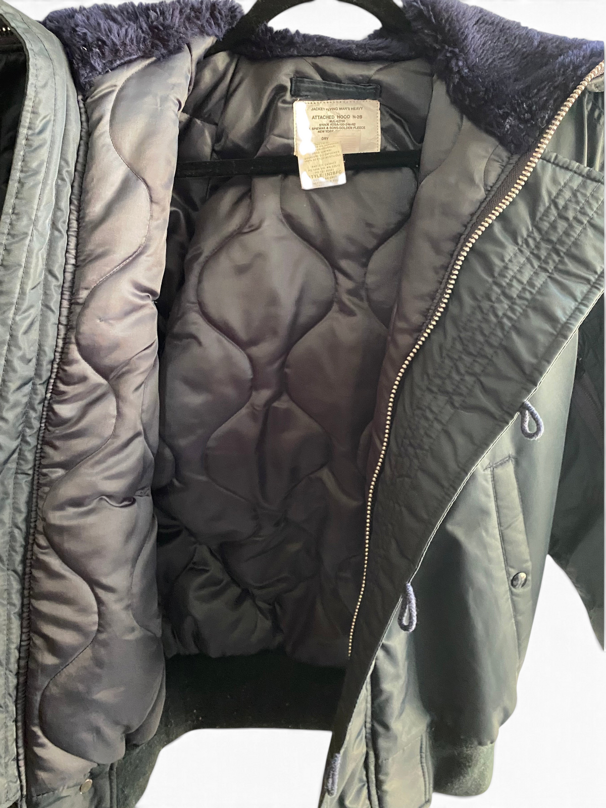 Spiewak Golden Fleece N-2B Flight Jacket with Fox Fur Hood Trim