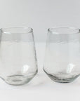 Handblown Hammered Glass Water Tumbler, Clear - set of 4