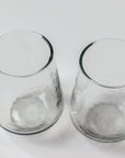 Handblown Hammered Glass Water Tumbler, Clear - set of 4