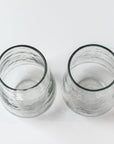 Handblown Hammered Glass Water Tumbler, Clear - set of 4