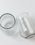 Handblown Hammered Glass Water Tumbler, Clear - set of 4