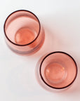 Handblown Hammered Glass Water Tumbler, Blush - set of 4