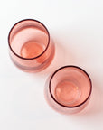 Handblown Hammered Glass Water Tumbler, Blush - set of 4