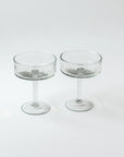 Handblown Hammered Coupe Cocktail Glasses, Clear - set of 4