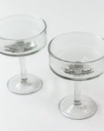 Handblown Hammered Coupe Cocktail Glasses, Clear - set of 4