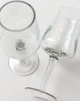 Handblown Hammered Wine Glasses, Clear - set of 4