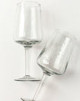 Handblown Hammered Wine Glasses, Clear - set of 4