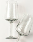 Handblown Hammered Wine Glasses, Clear - set of 4