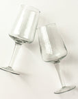 Handblown Hammered Wine Glasses, Clear - set of 4