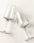 Handblown Hammered Wine Glasses, Clear - set of 4