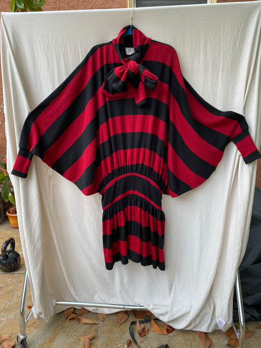 1970s Pre-OMO Norma Kamali Striped Knit Scarf Dress