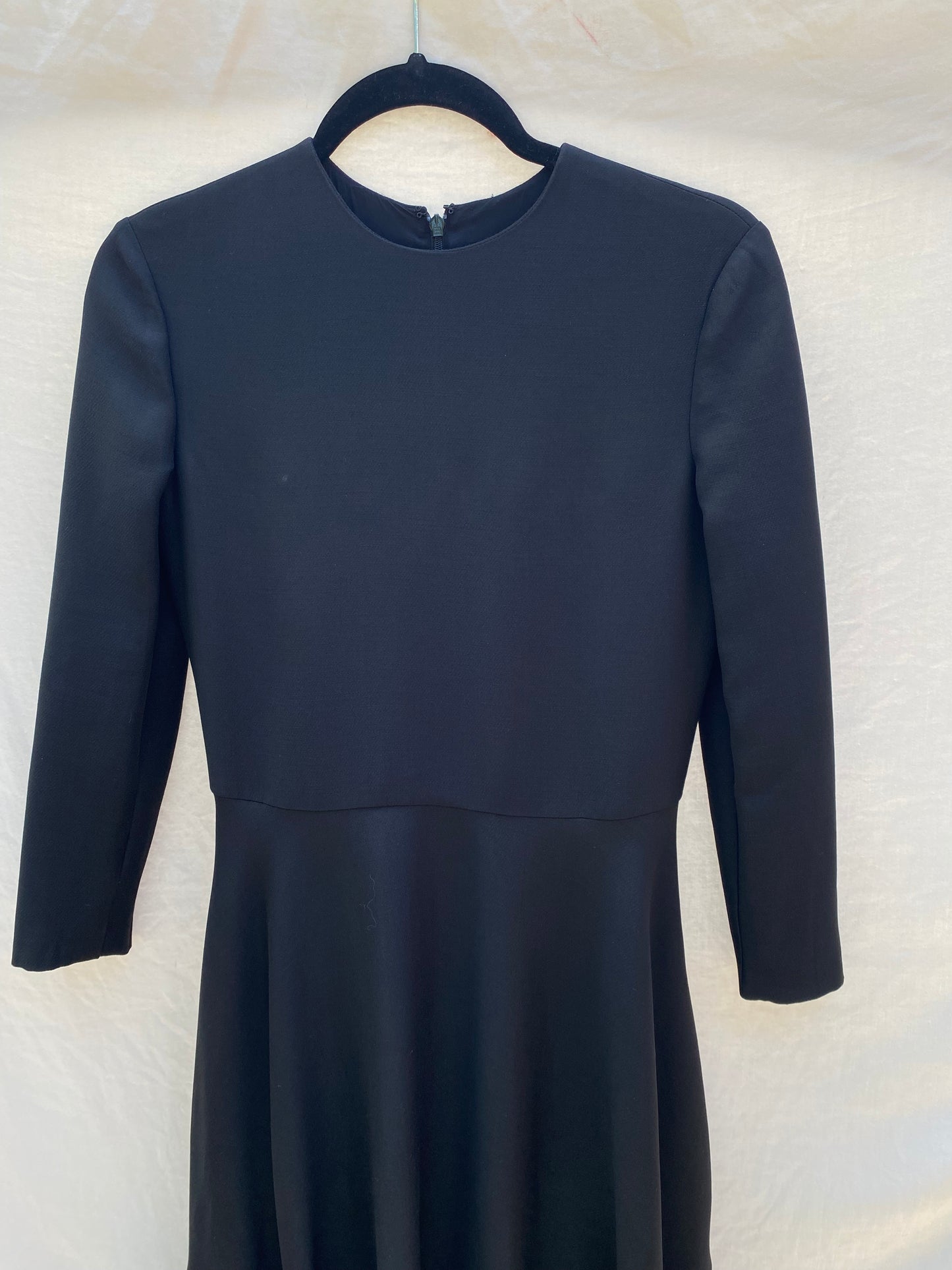 Valentino Black Wool Silk Maxi Gown