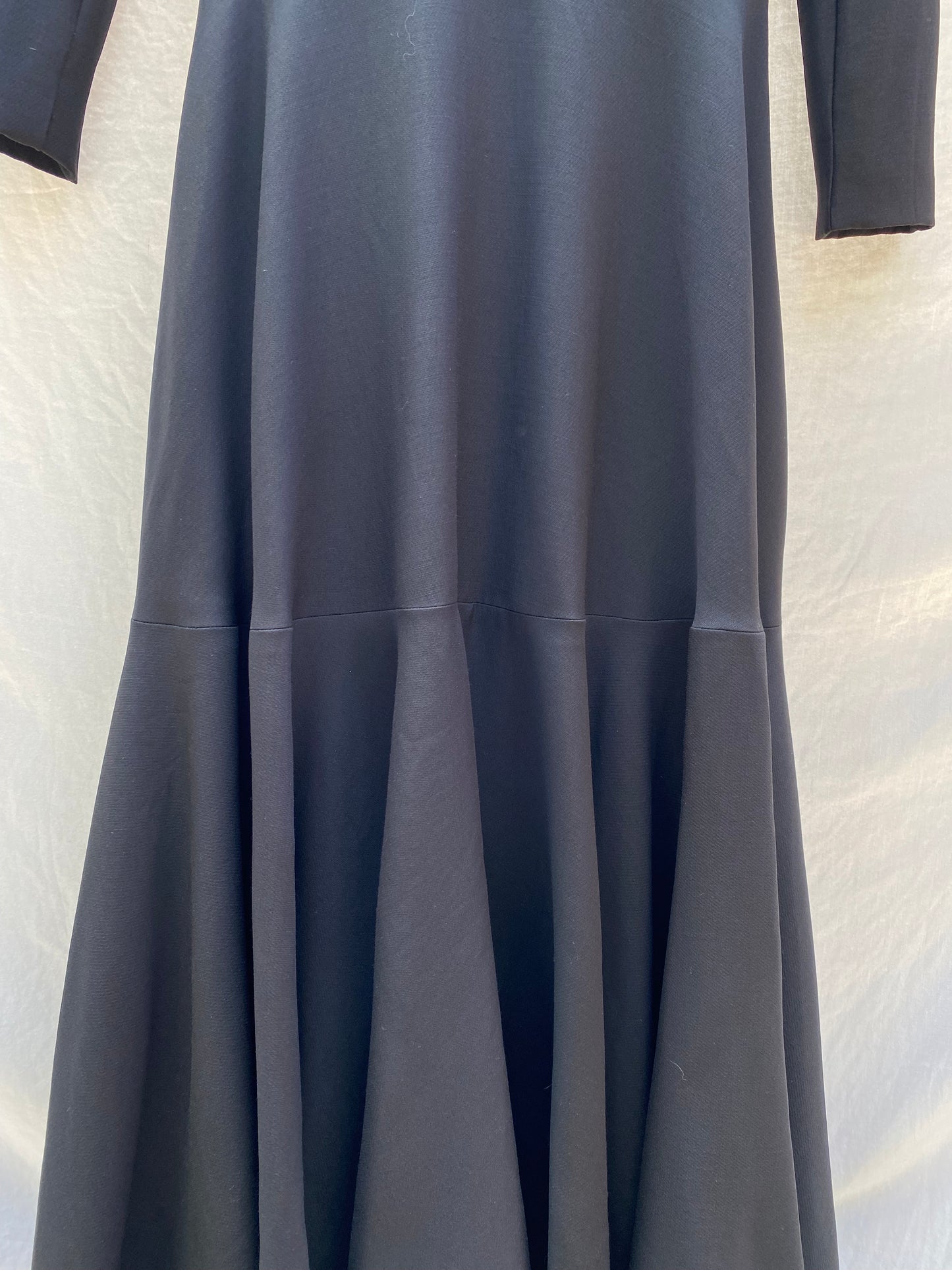 Valentino Black Wool Silk Maxi Gown