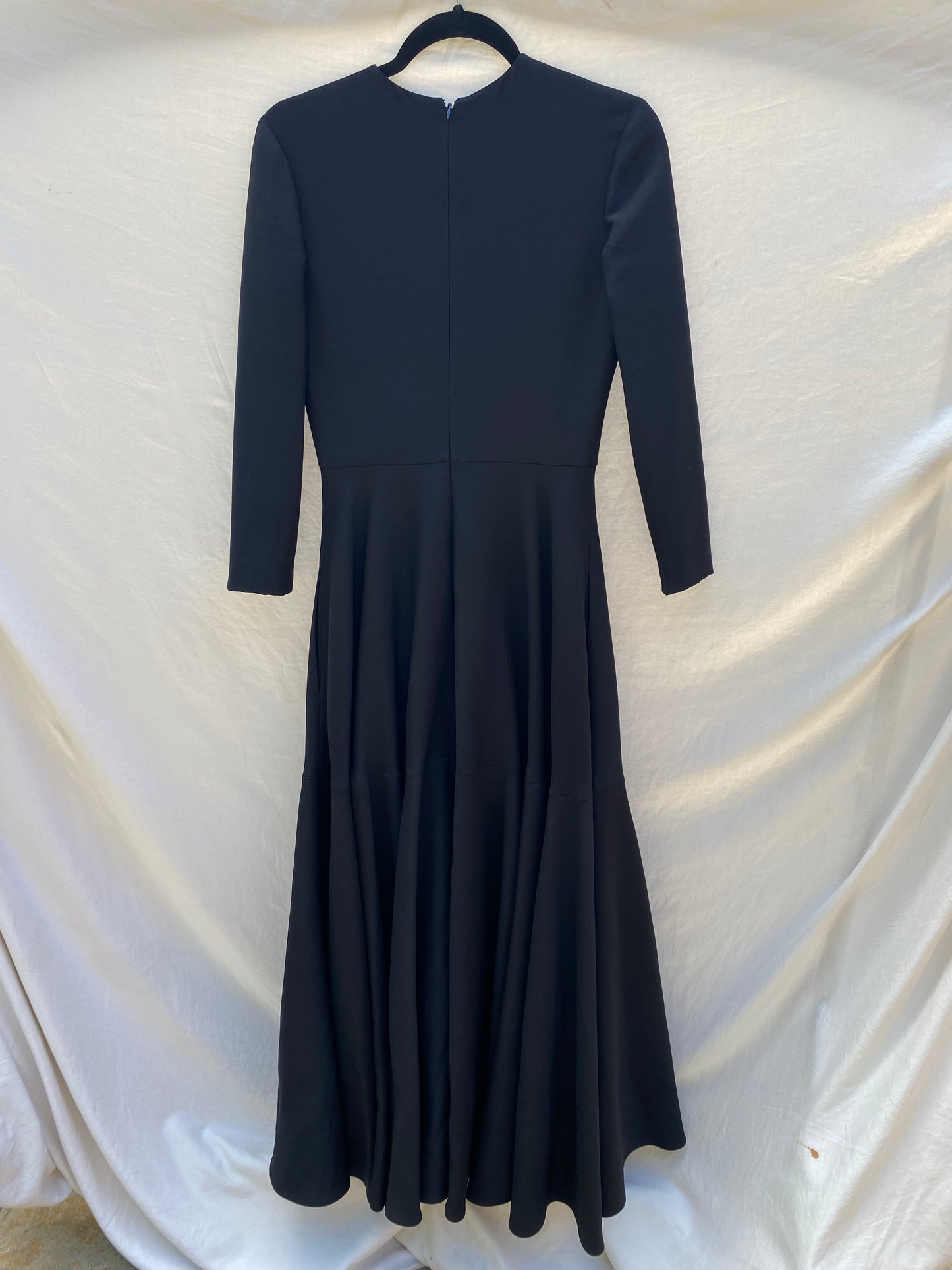 Valentino Black Wool Silk Maxi Gown