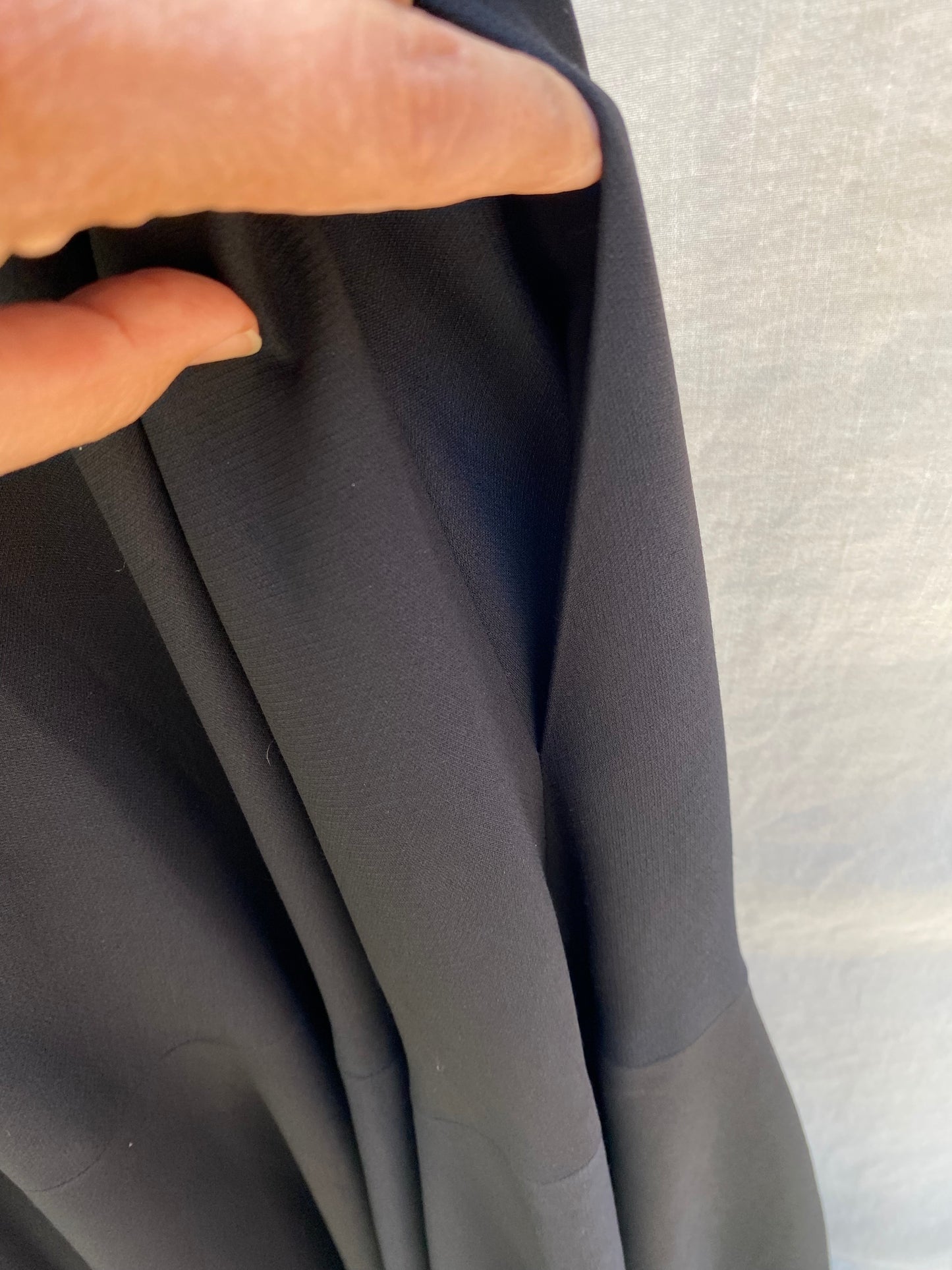 Valentino Black Wool Silk Maxi Gown