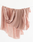 Stone Washed Linen Throw - Blush