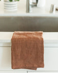 Stone Washed Linen Tea Towel - Terracotta