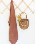 Stone Washed Linen Tea Towel - Terracotta