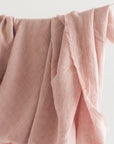 Stone Washed Linen Throw - Blush