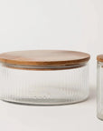 Fluted Glass Storage Jars - set of 3