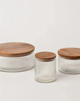 Fluted Glass Storage Jars - set of 3