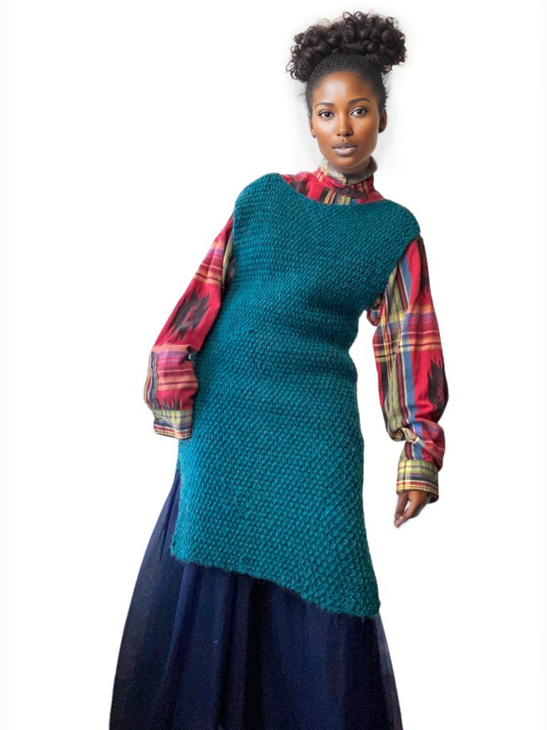 Aquamarine Hand Knit Sheath Dress