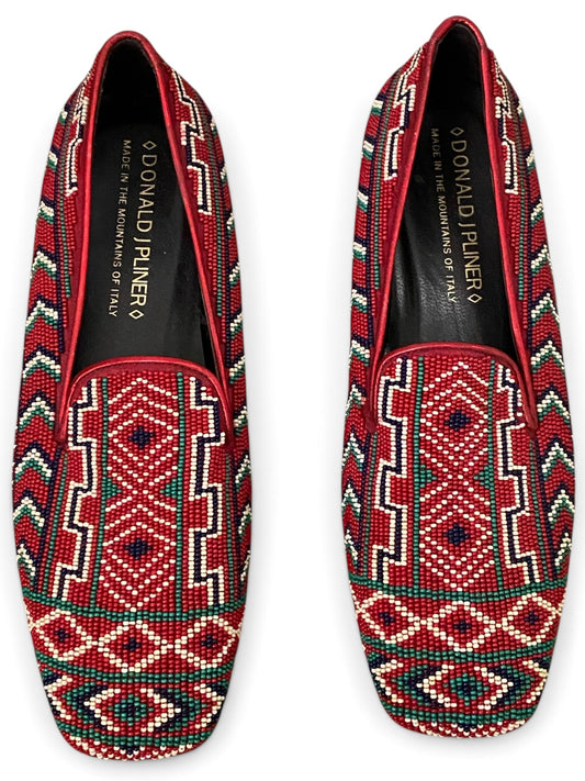 Red Beaded Slip-on Loafers