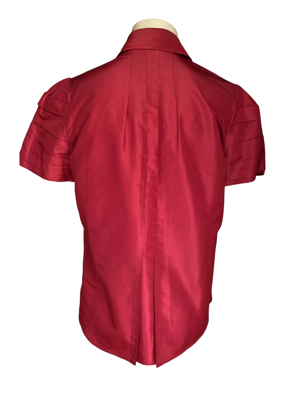2008 Oscar de la Renta Oxblood Red Ruffle Blouse