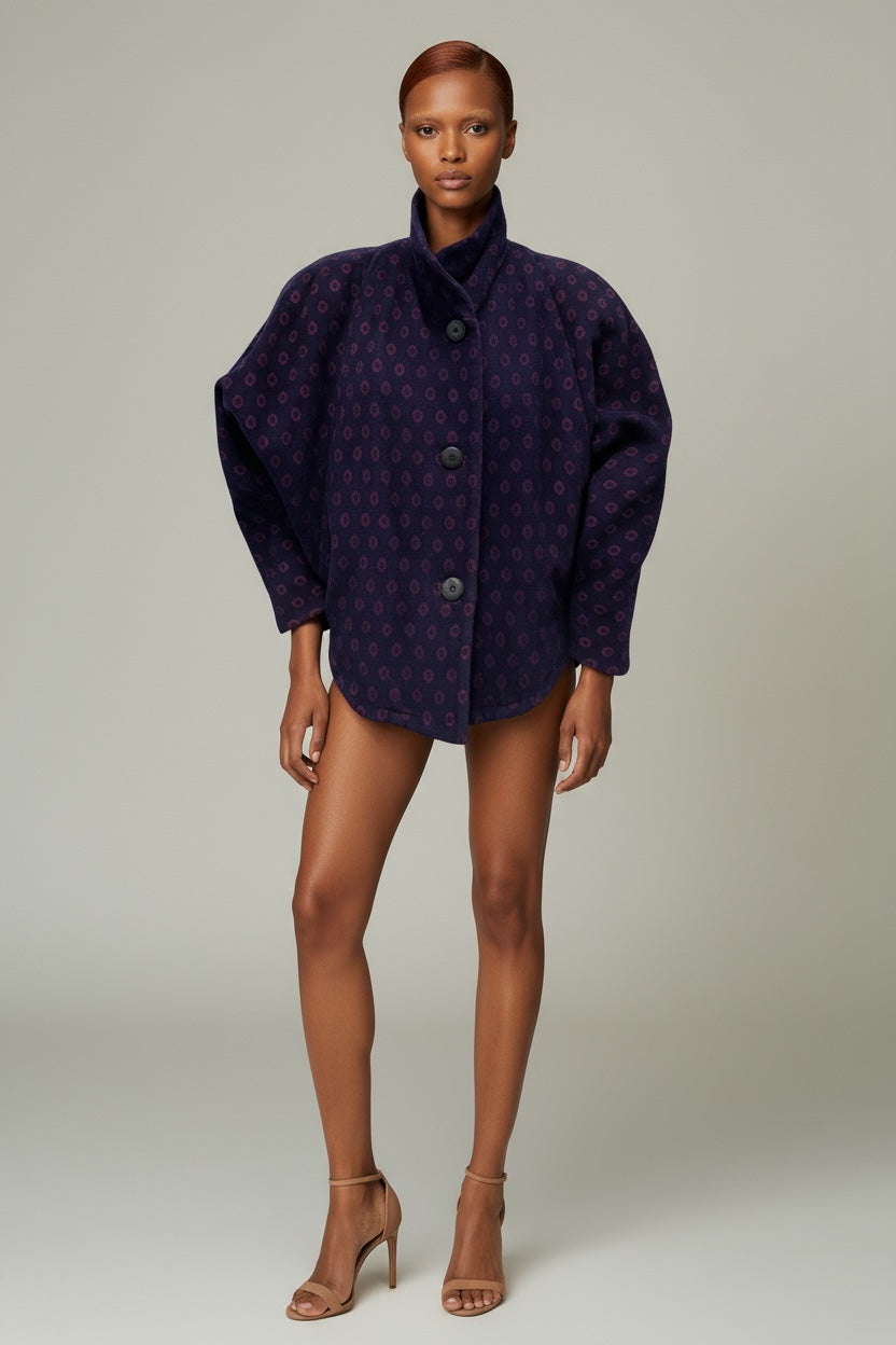 Byblos Wool Purple Batwing Jacket