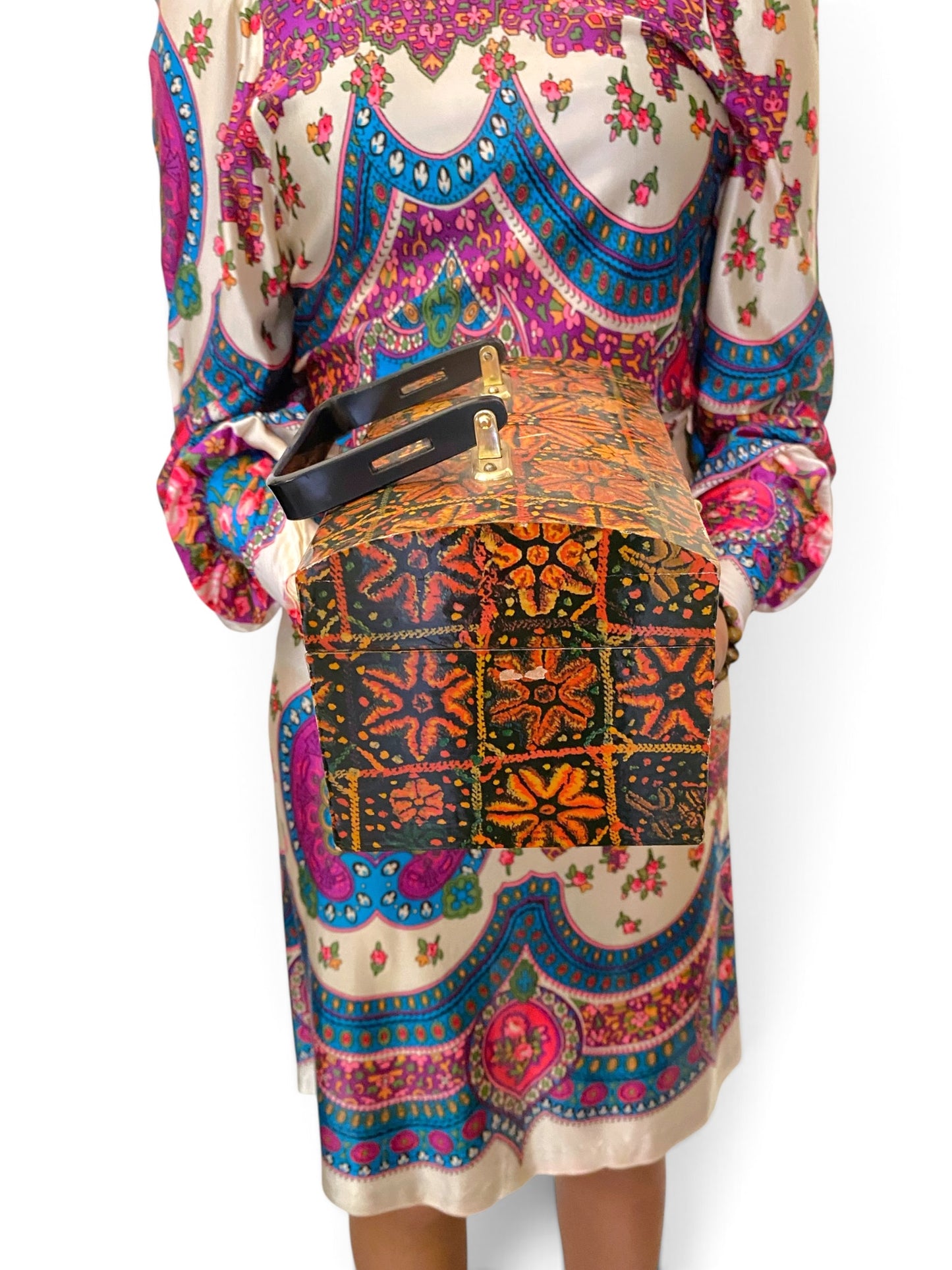 60s Printed Box Purse
