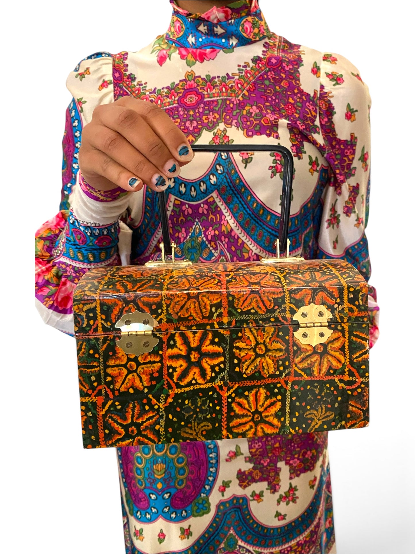 60s Printed Box Purse