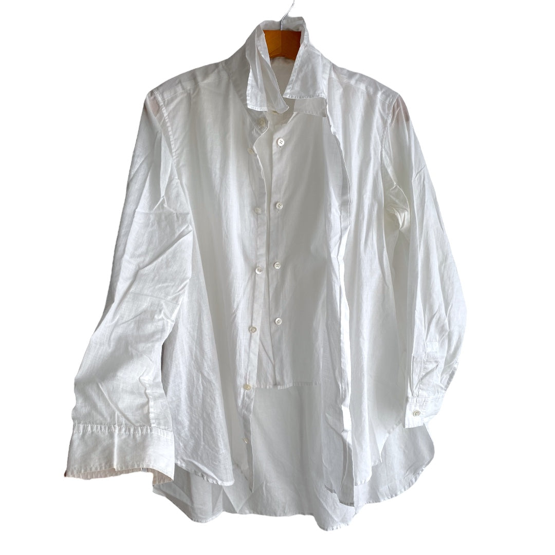 Y&#39;s Double White Button Up Shirt