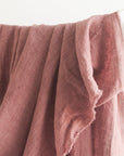 Stone Washed Linen Throw - Ash Rose