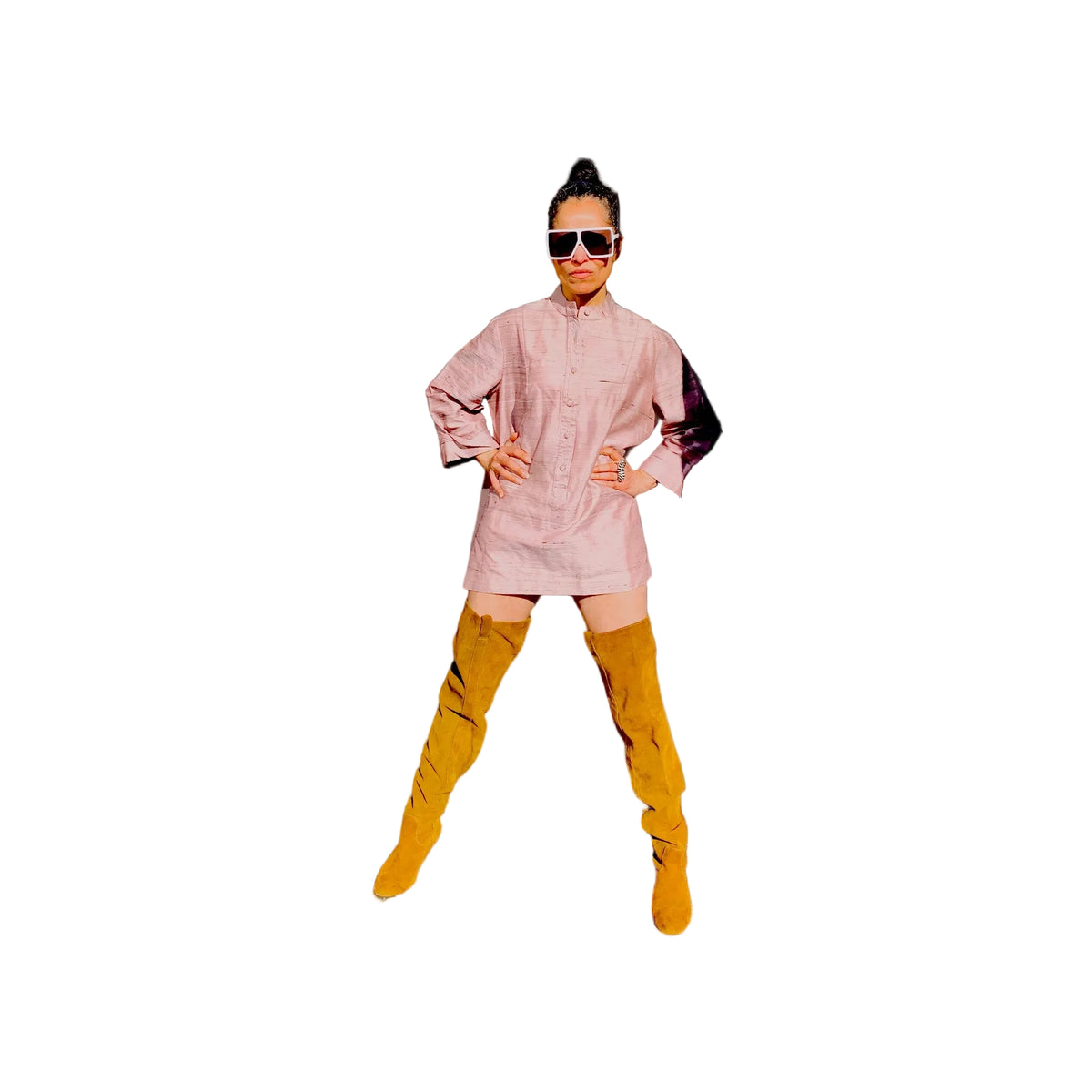 Camel Suede Thigh High Boots