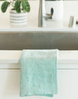 Stone Washed Linen Tea Towel - Ocean Spray