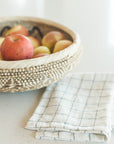 Stone Washed Linen Tea Towel - Windowpane