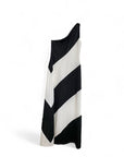 60s Asymmetrical Black White Maxi Dress