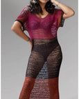 Agatha Color Block Crochet Dress
