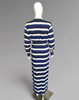 90s Polo Ralph Lauren Striped Henley Maxi Dress