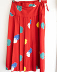 Albert Nipon Red Floral Top & Skirt Set