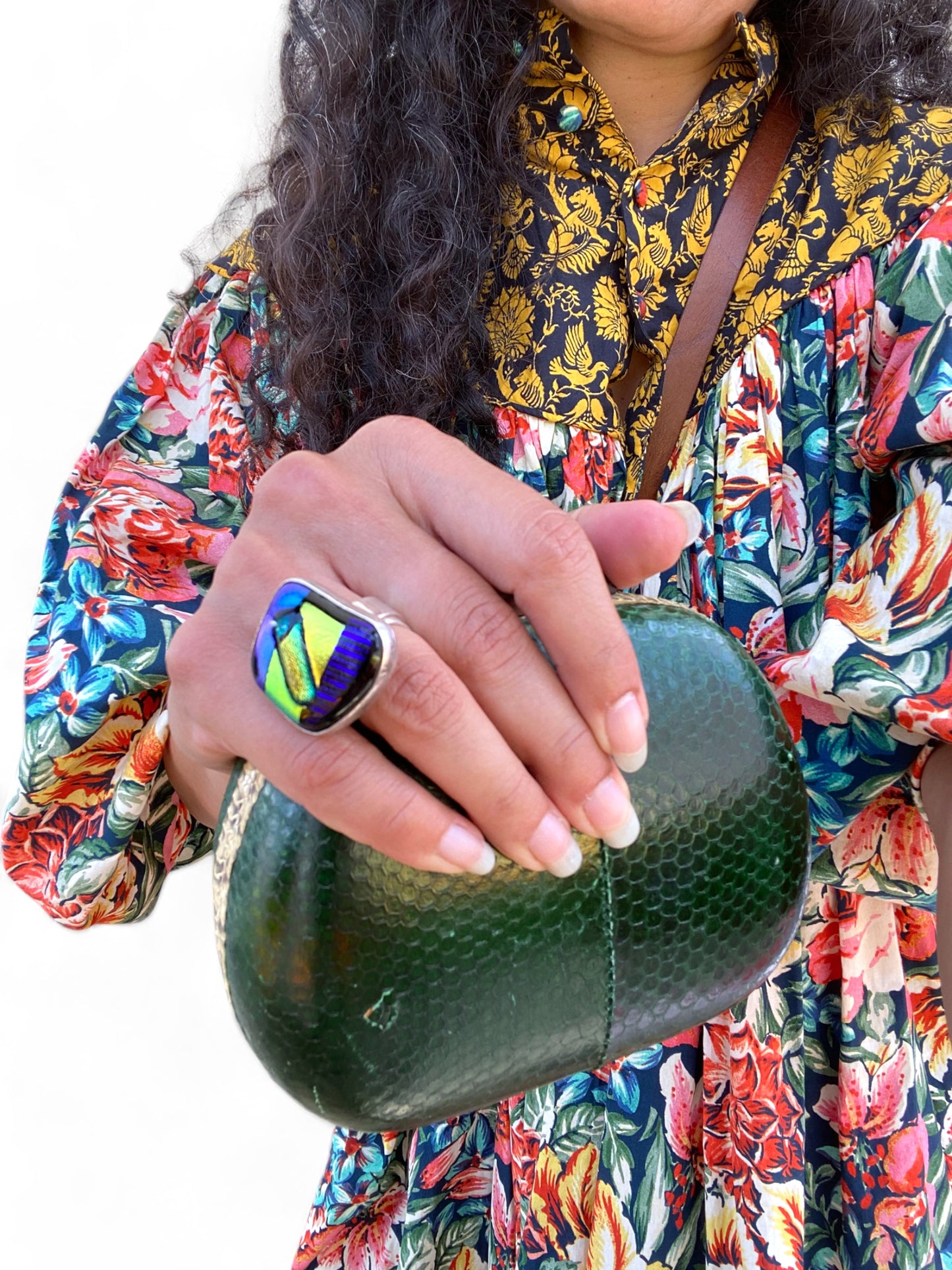 Modernist Dichroic Sterling Silver Ring