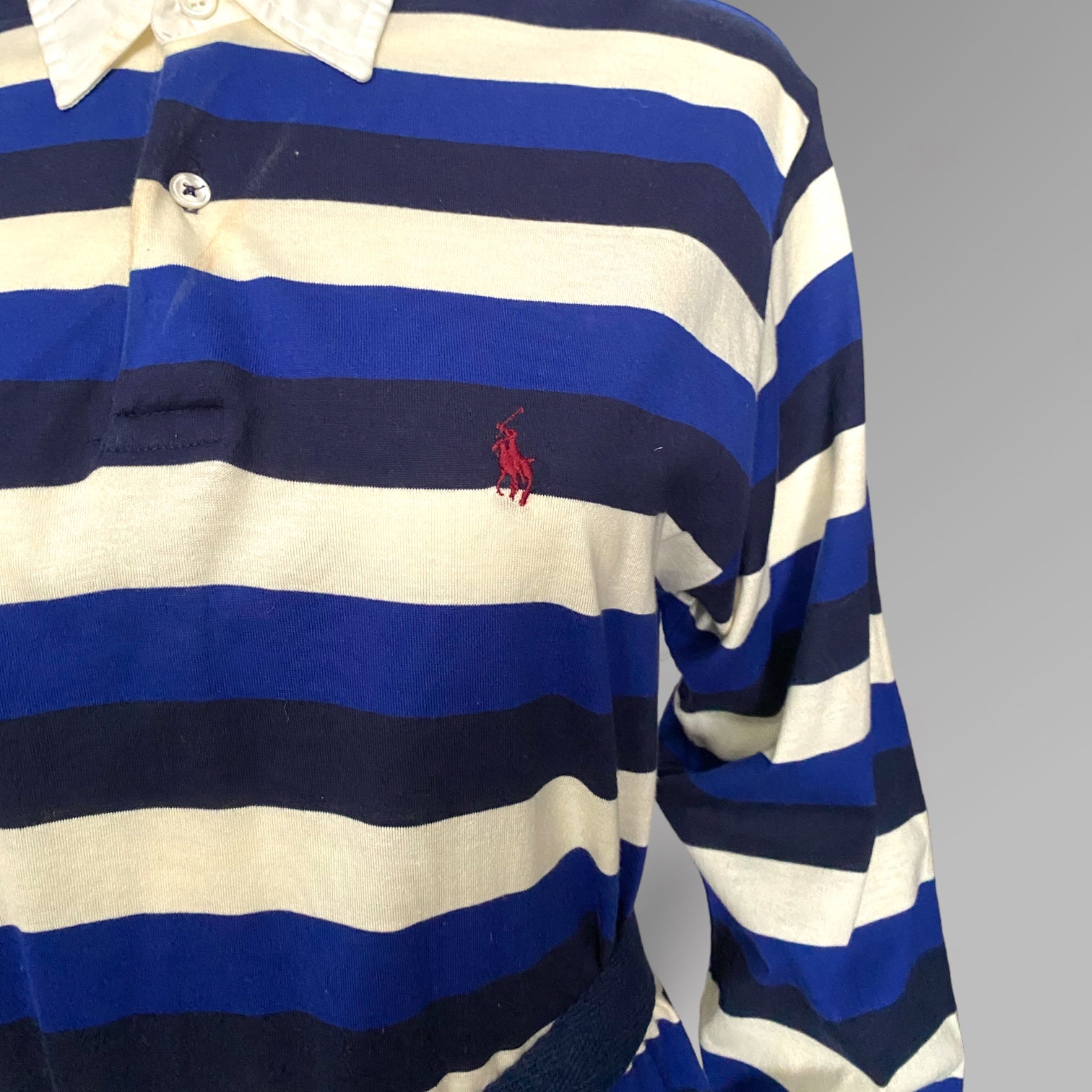 90s Polo Ralph Lauren Striped Henley Maxi Dress