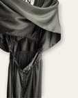40s 50s Black Silk Evening Dress