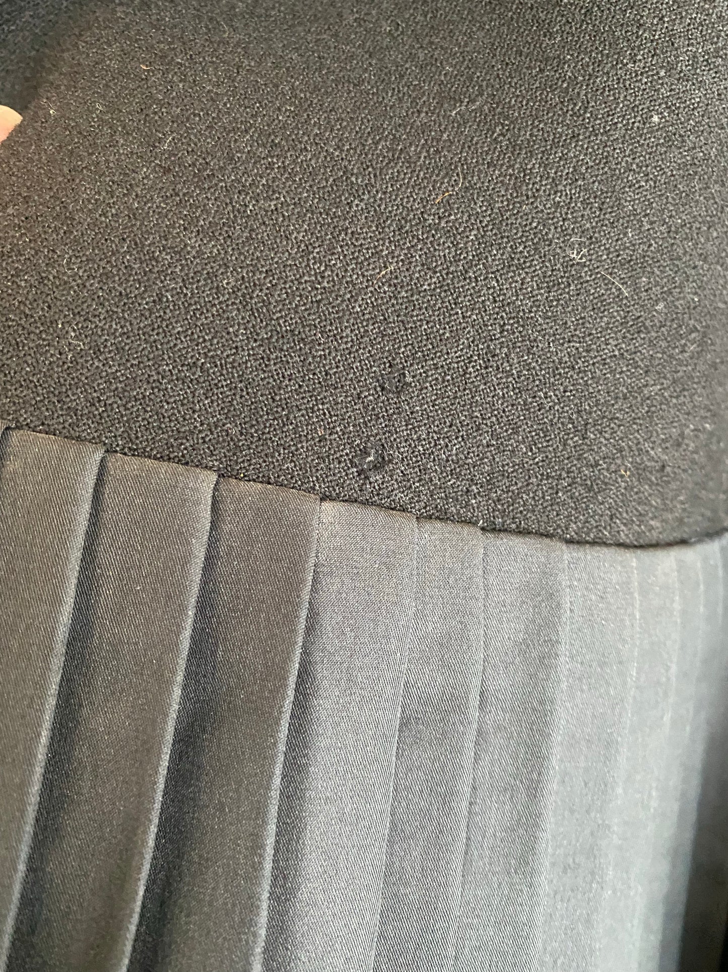 Geoffrey Beene cocktail dress — waist and belt detail showing fit