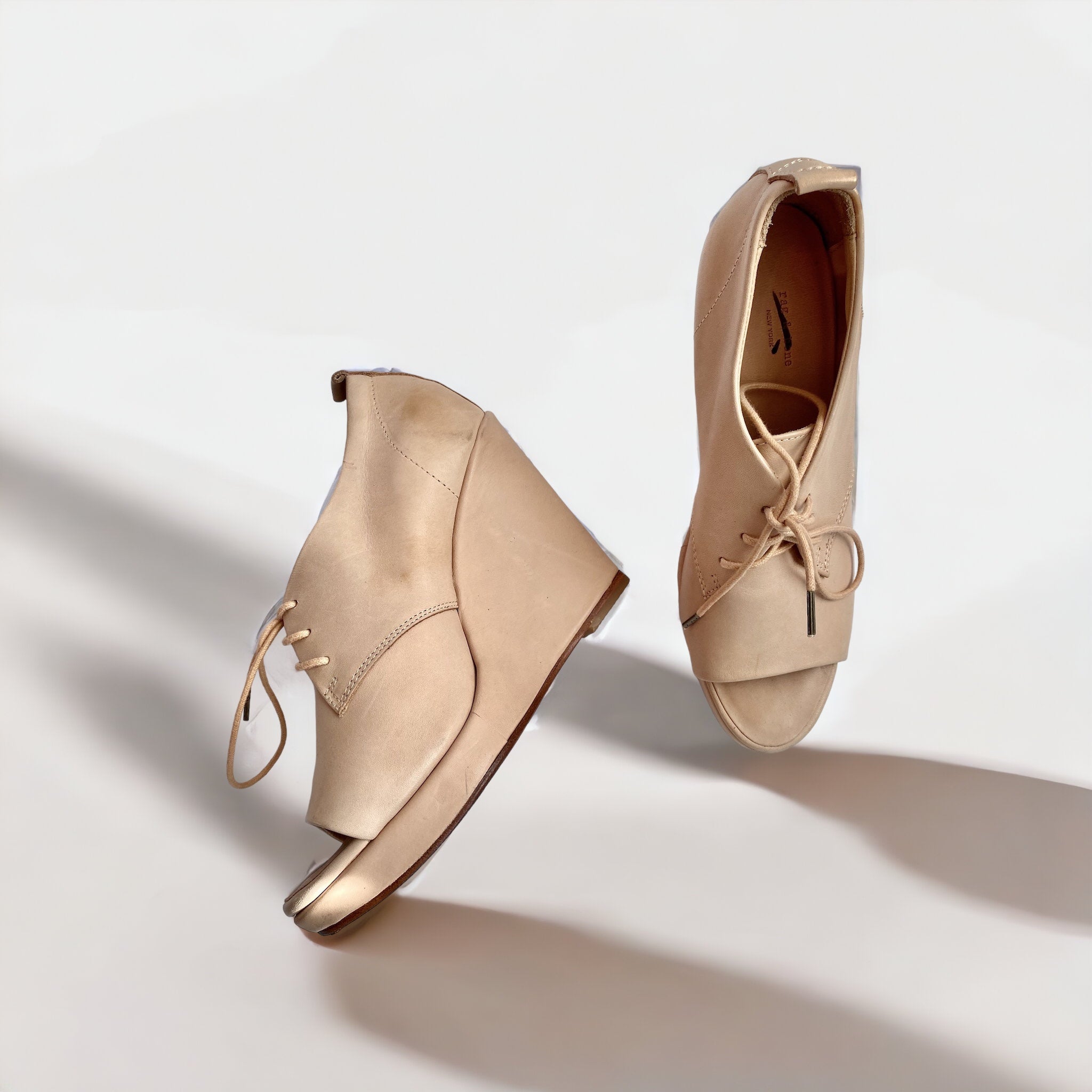 Rag &amp; Bone Tan Leather Wedges