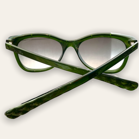 Chanel Jade Green Chain Sunglasses