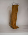 Camel Suede Thigh High Boots